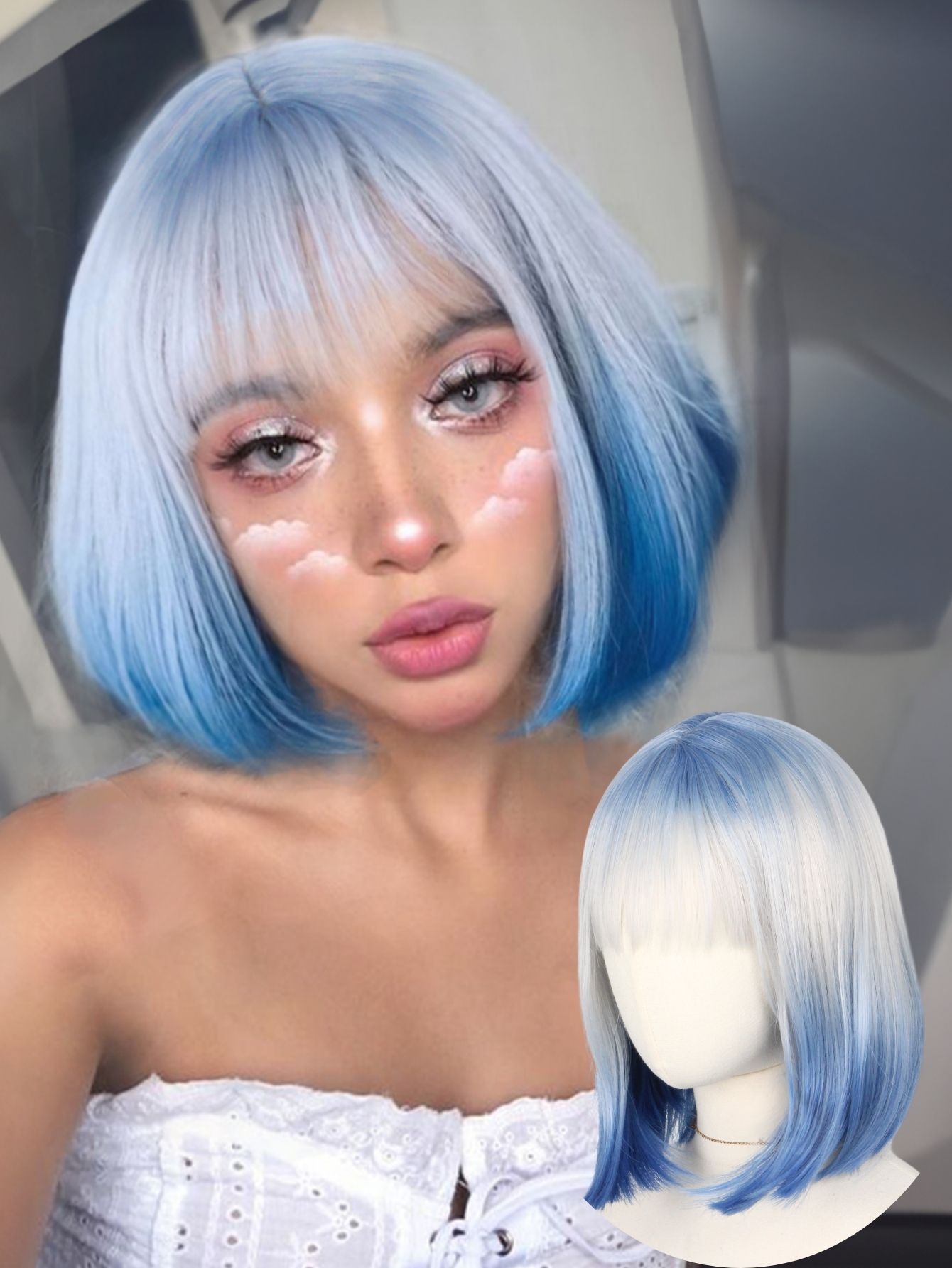 Blue and White Gradient Short  - مراجعة Korean Lifestyle & Kids Boutique وسعره