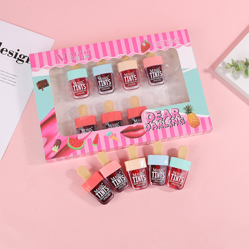 12Pcs Korea Fruit Lip Tint Ice - مراجعة Lip Tint Korean وسعره