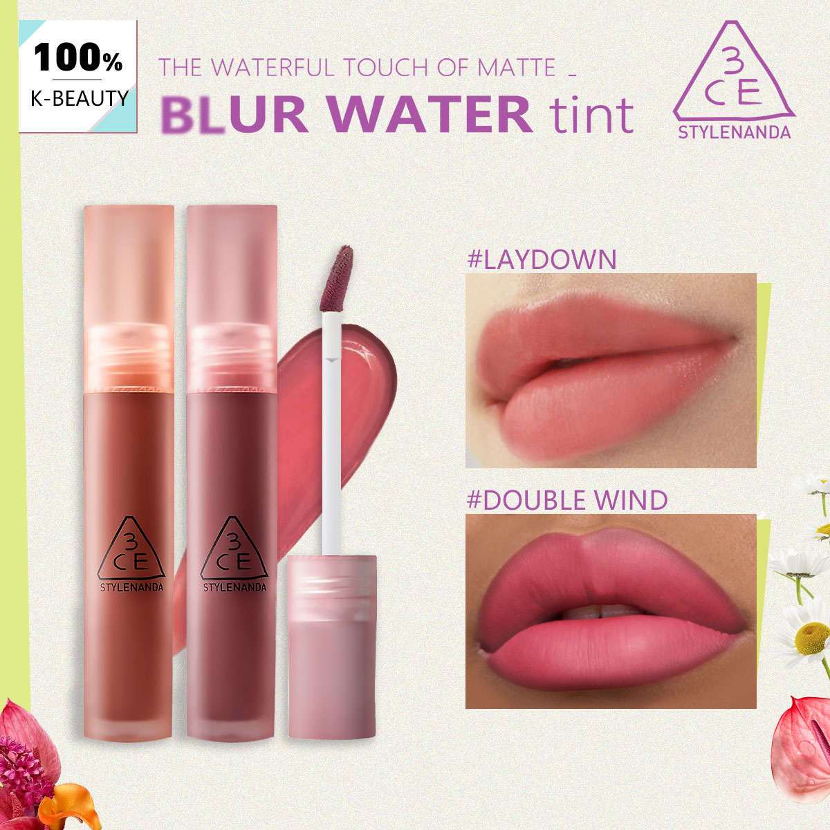 3CE BLUR WATER TINT,Buildable  - مراجعة Lip Tint Korean وسعره